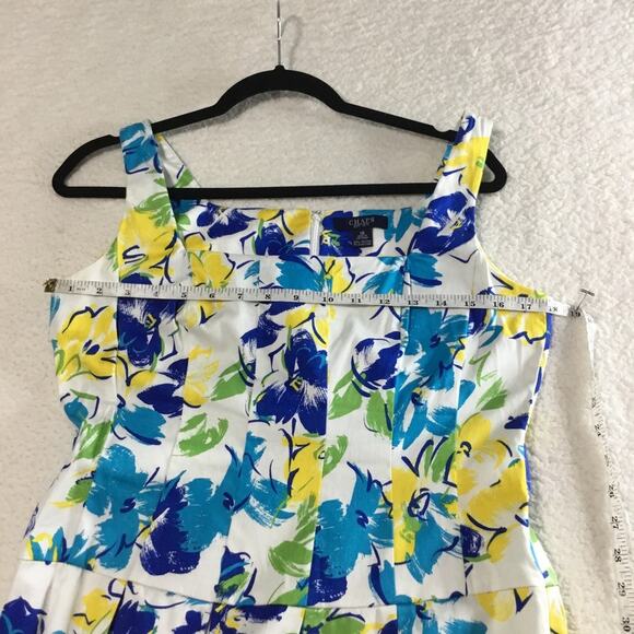 Chaps Dress Women's Cotton Floral Size 10 Pleated Front Sleeveless - Picture 3 of 8